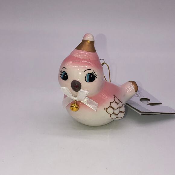Target Wondershop Pink & Gold Ceramic Bird Christmas Ornament 2022 NEW - Picture 1 of 4